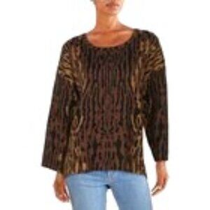 Kobi Halperin Alise Animal Print Sweater – Brown – Size S – NWOT